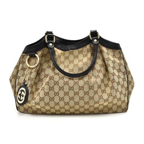 gucci sukey medium original gg canvas tote black|Women's Designer Tote Bags .